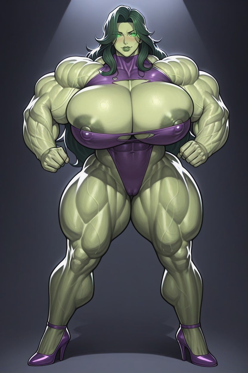 Huge Muscular Arms, Massive Muscles, Curvy Thighs Hentai AI Porn