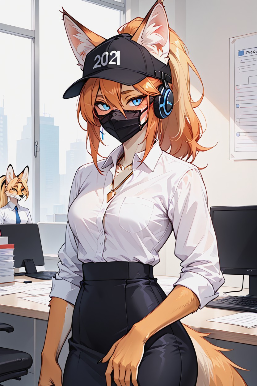 Lying In The Box, Blue Eyes, Female Furry AI Porn