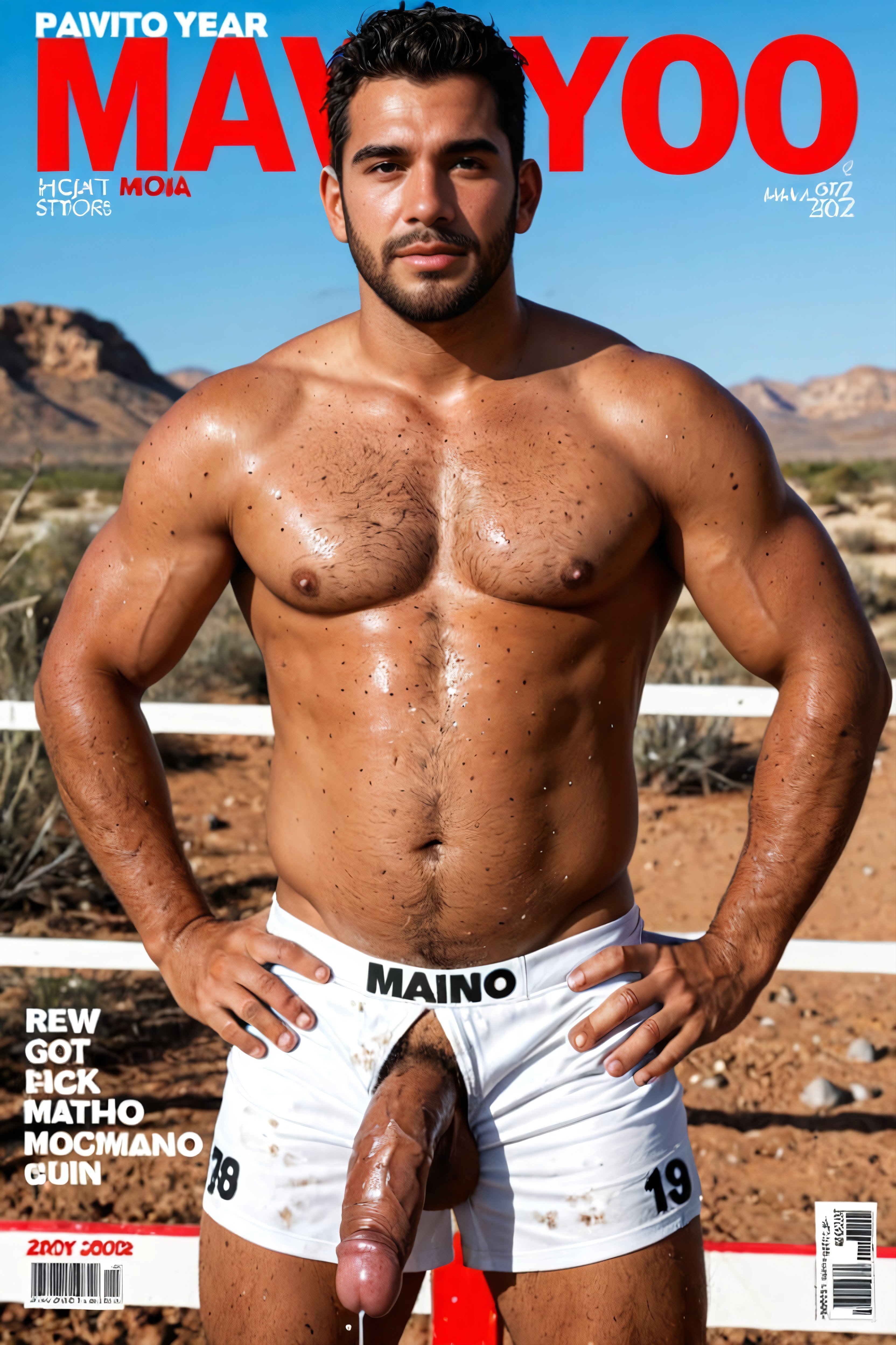 Solo, Magazine Title Is “latino Macho Men Ai”, Sweating ゲイAIポルノ
