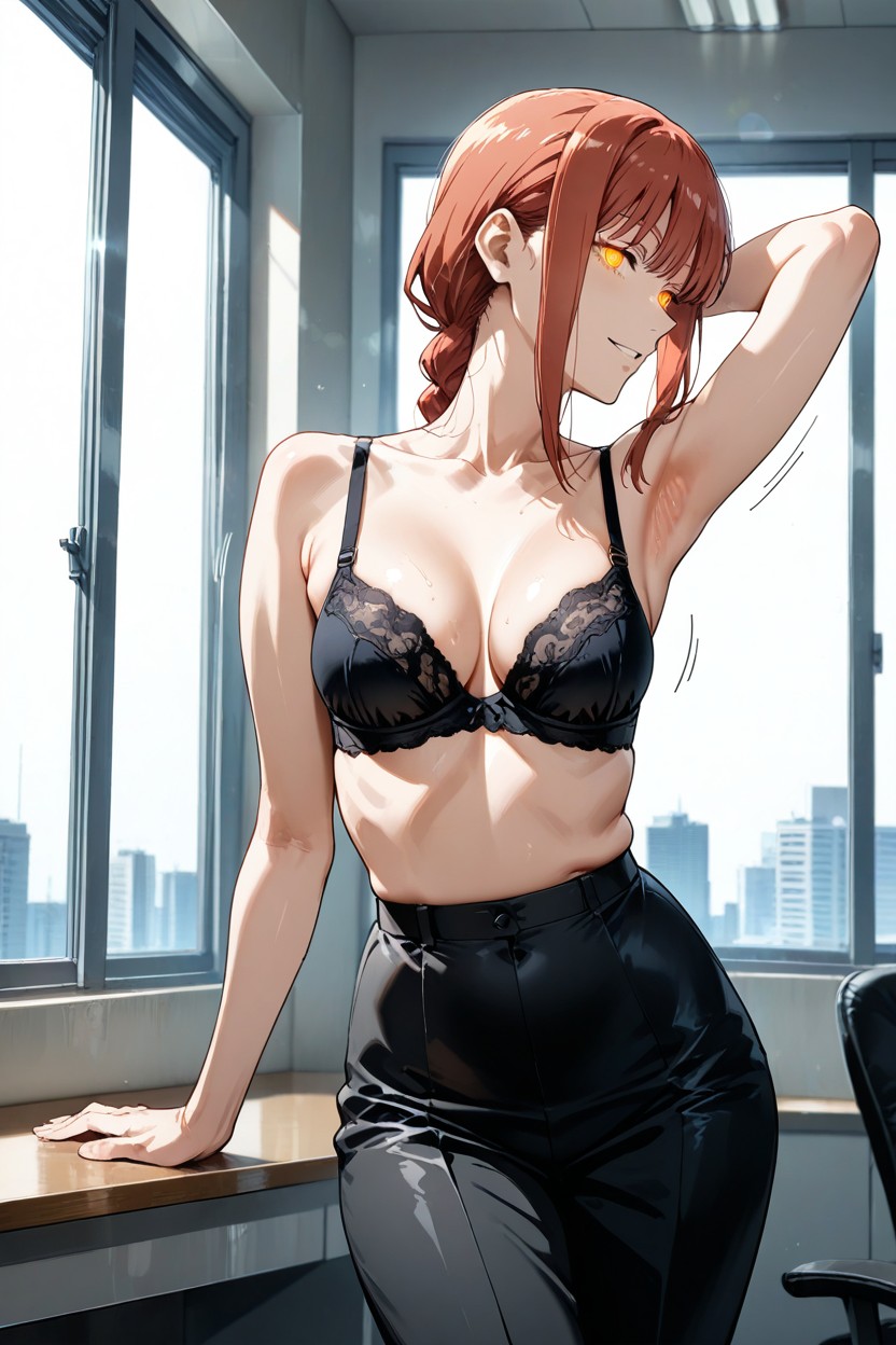 Hourglass Body, Sexy Black Bra, Waist Line Porno IA Hentai