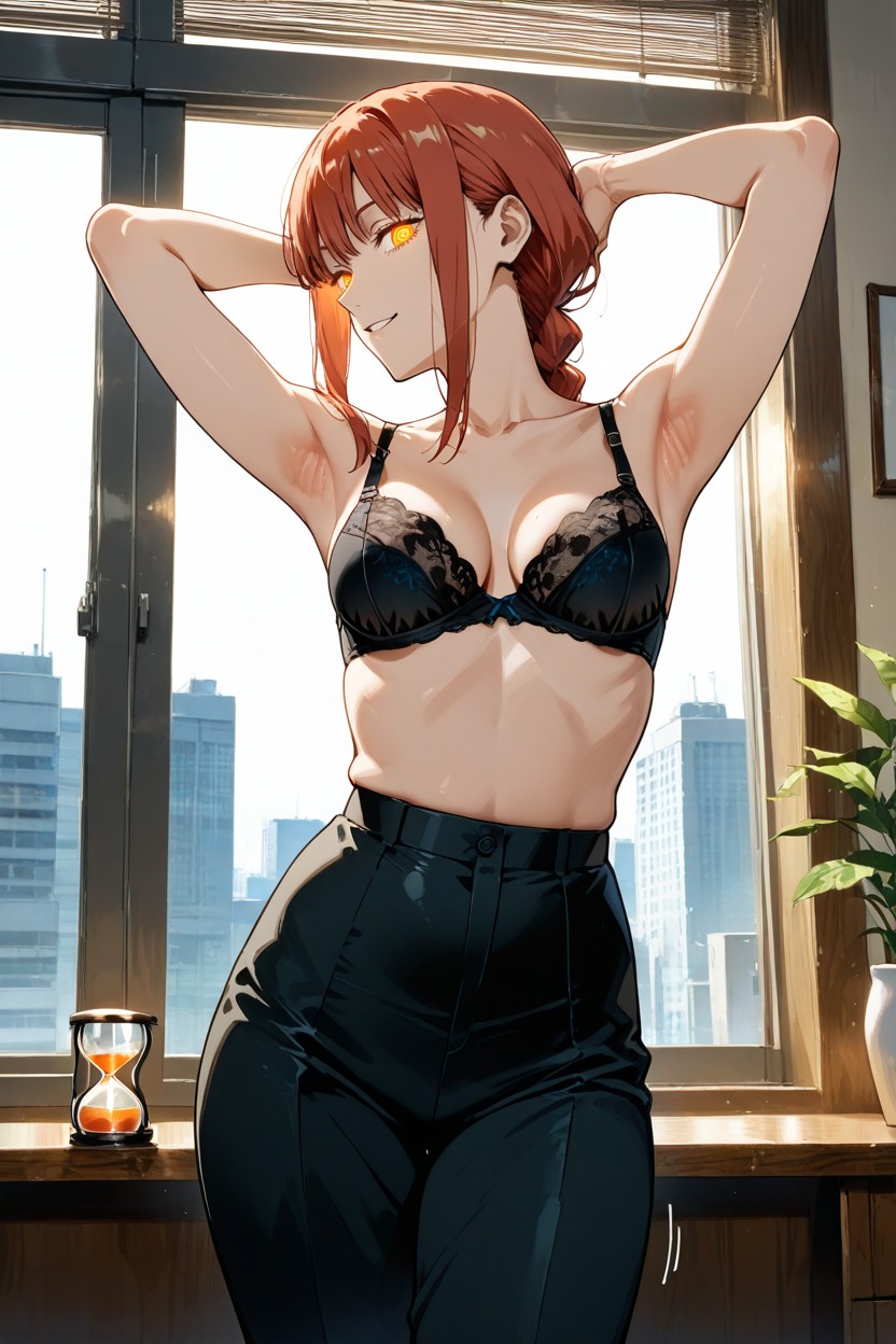 Sexy Black Bra, Right Hand On The Shoulder, 낮 헨타이 AI 포르노