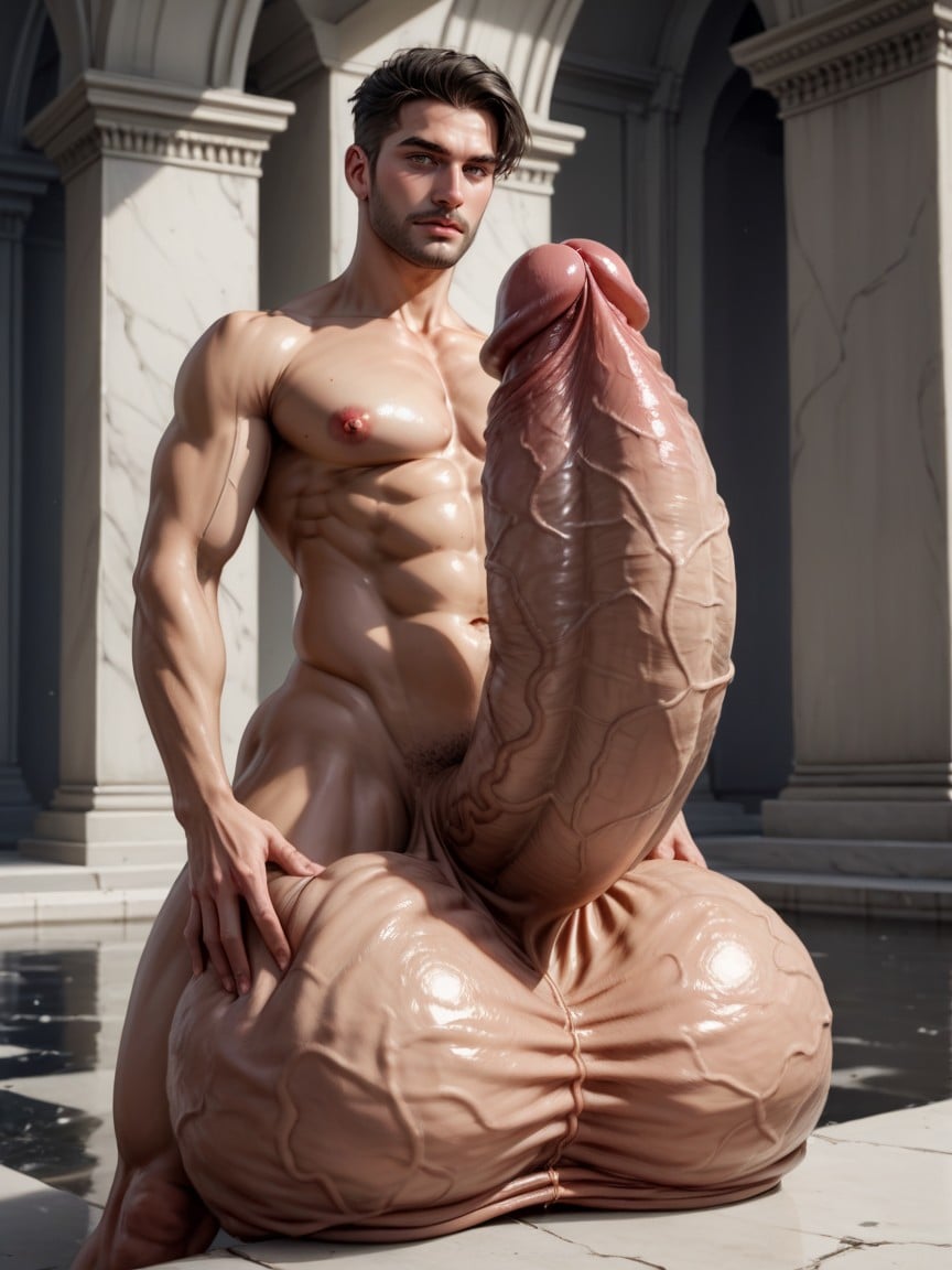 Hyper, Humongous Black Penis, Gigantic Balls Porno IA Gay