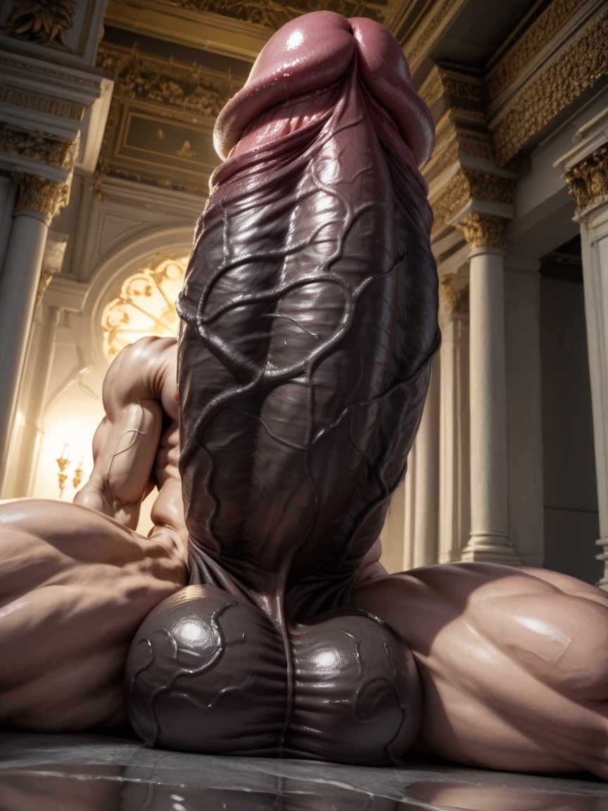 Detailed Black Cock, Flaccid Monster Cock, Detailed Subject Porno IA Gay