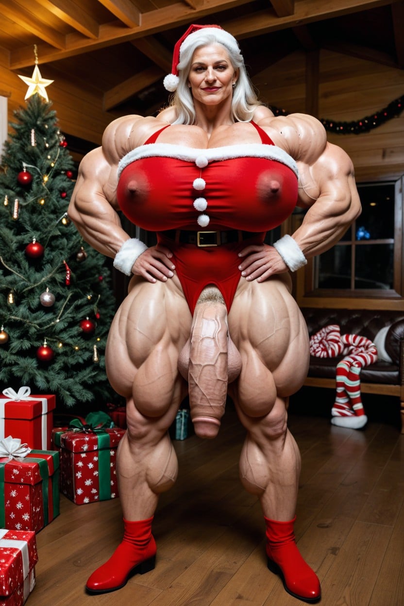 Massive Nipples Under Clothes, Huge Muscles, Gigantic Trapezius Shemale AI Porn