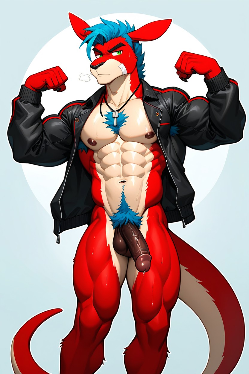 Wearing S Jock Jacket, Exposed Cock, Arrogant AI Porn