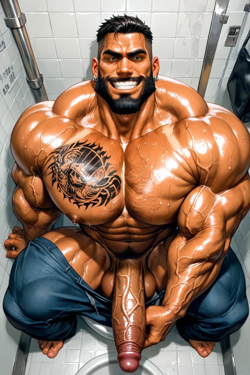 Long Strong Neck, Sweaty, No Hair On Forearms Pornografia gay com IA