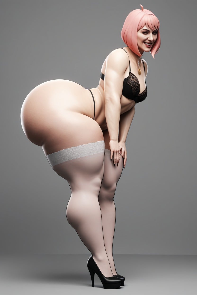 Bimbo Ass, Massive Plump Thighs, High Heeled Boots AI Porn