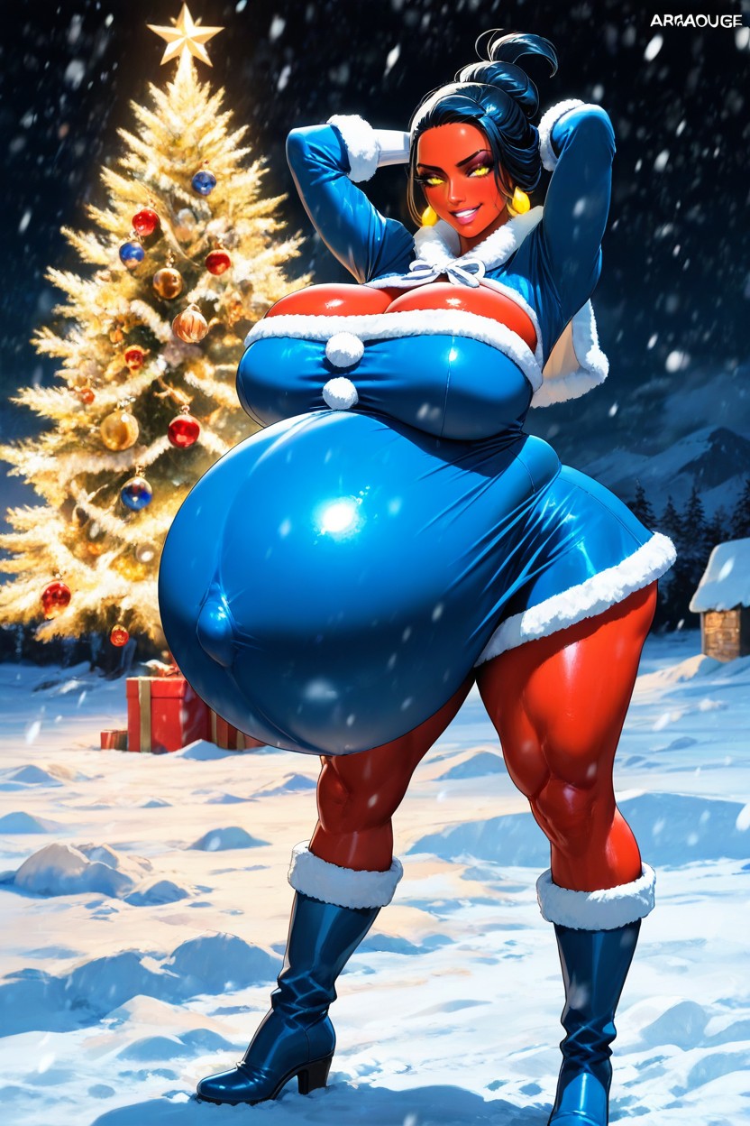 Massive Breast, Puffed Cheeks, No Pregnancy Stripe AI Porn