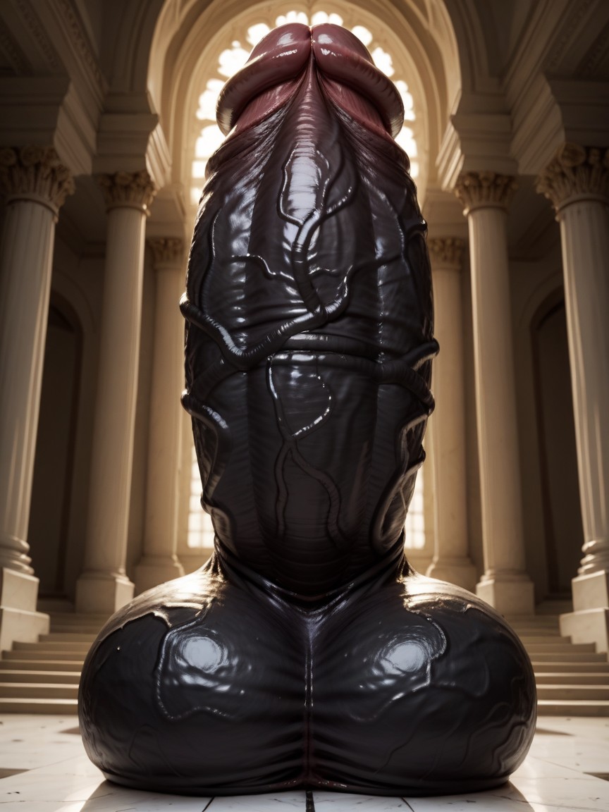 Front View, Cock Hangs To The Floor, Clubshaped Penis AI Porn