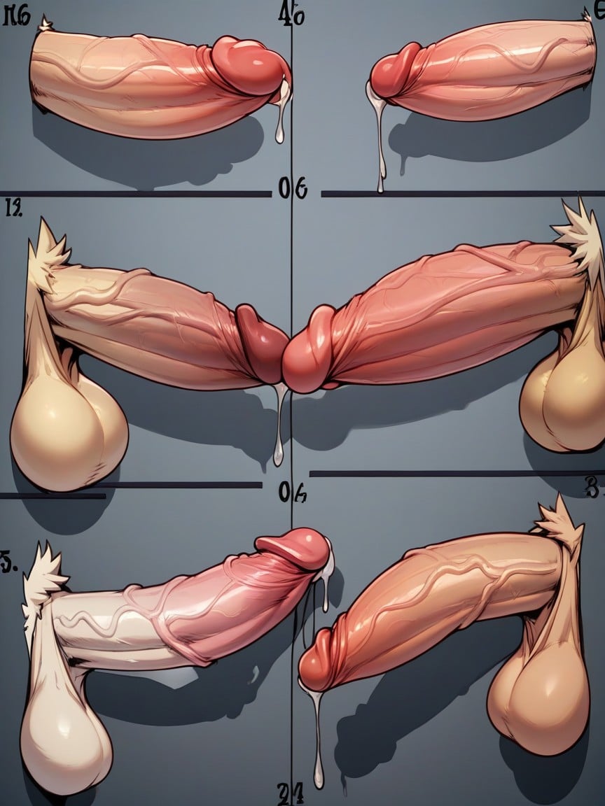 Long Thick Cocks, Chart, Longest At Bottom Shortest At Top Furry AI Porn