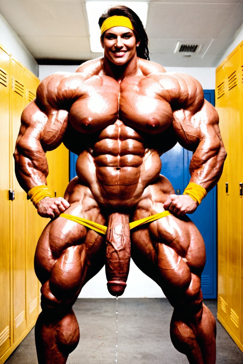 Muscular Veins, In Locker Room, Veins Sweaty Shemale AI Porn