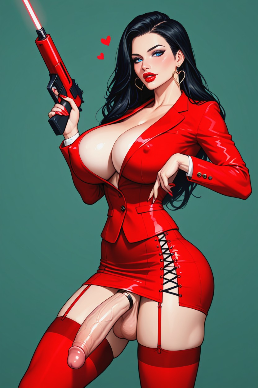 Perfect Waist, Perfect Glutes, Holding A Laser Pistol AI Porn