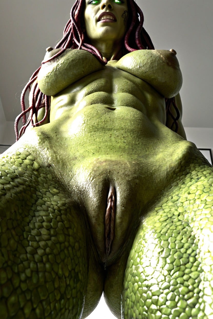 Green Skin, Bottom Up, Medusa AI Porn