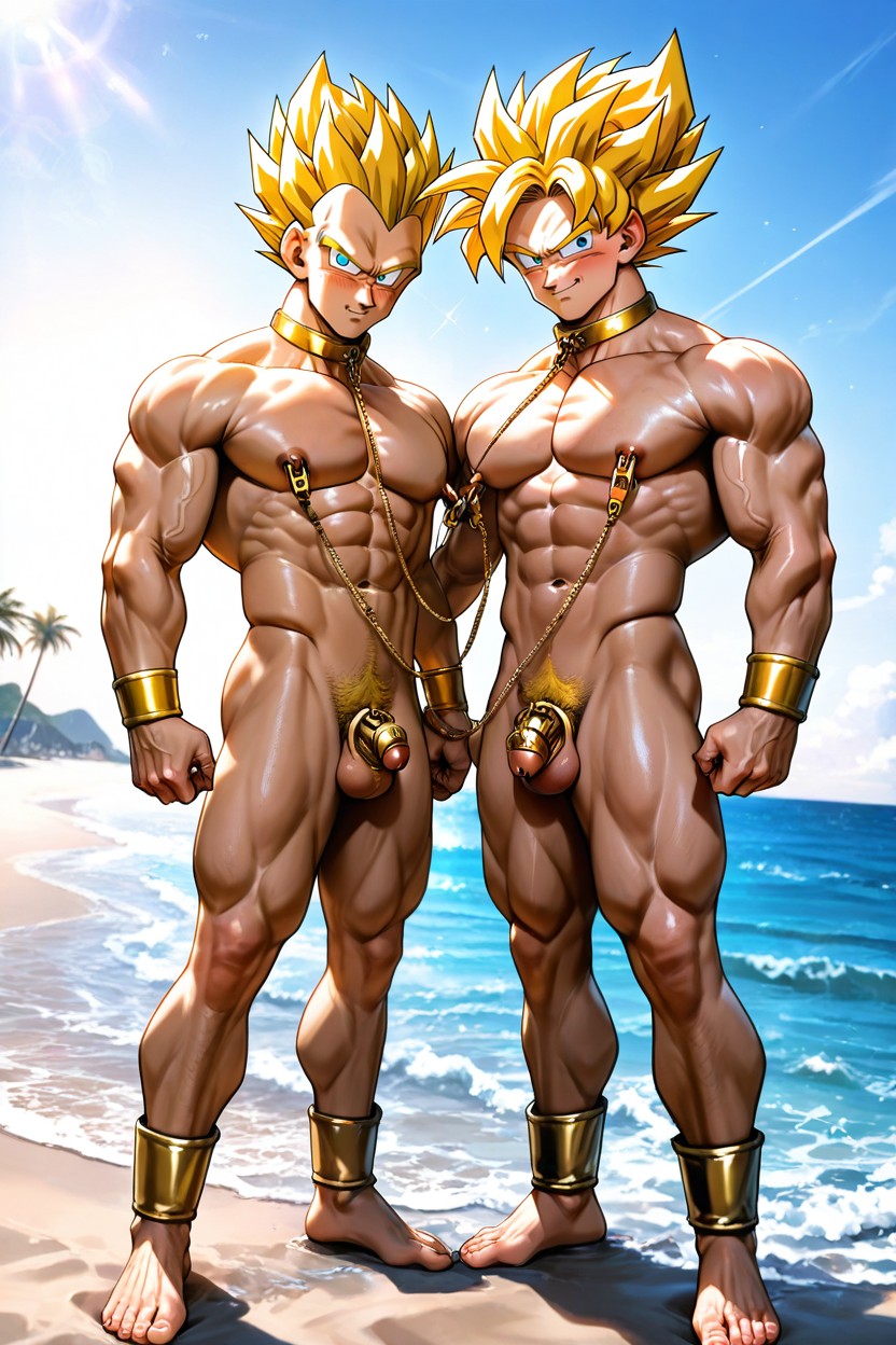 Massive Penis, Looking At Viewer, Beach AI Gay Porn