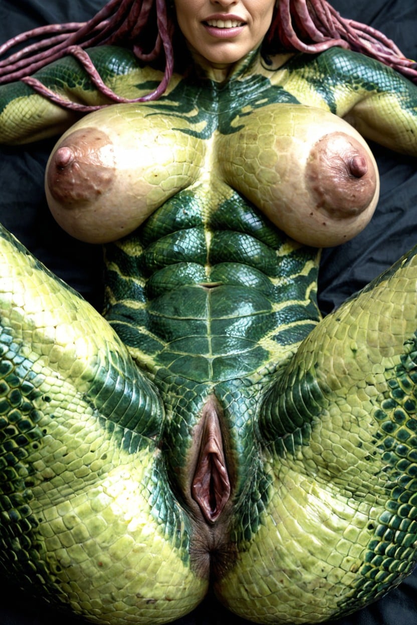 Green Scaley Ass, Detailed Scaley Green Skin, Fit AI Porn