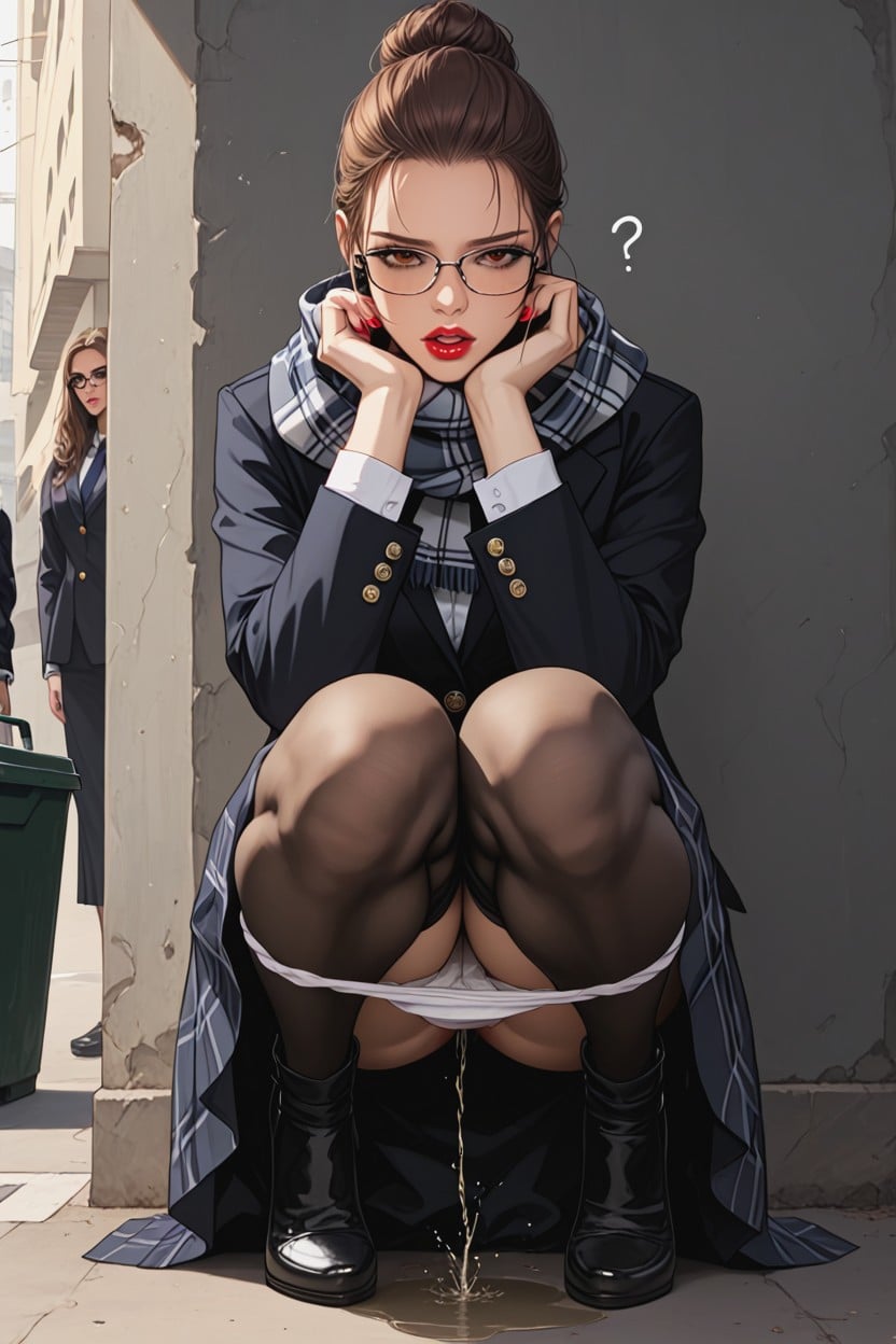 Look Up, Garbage Bin, Front View Hentai AI Porn