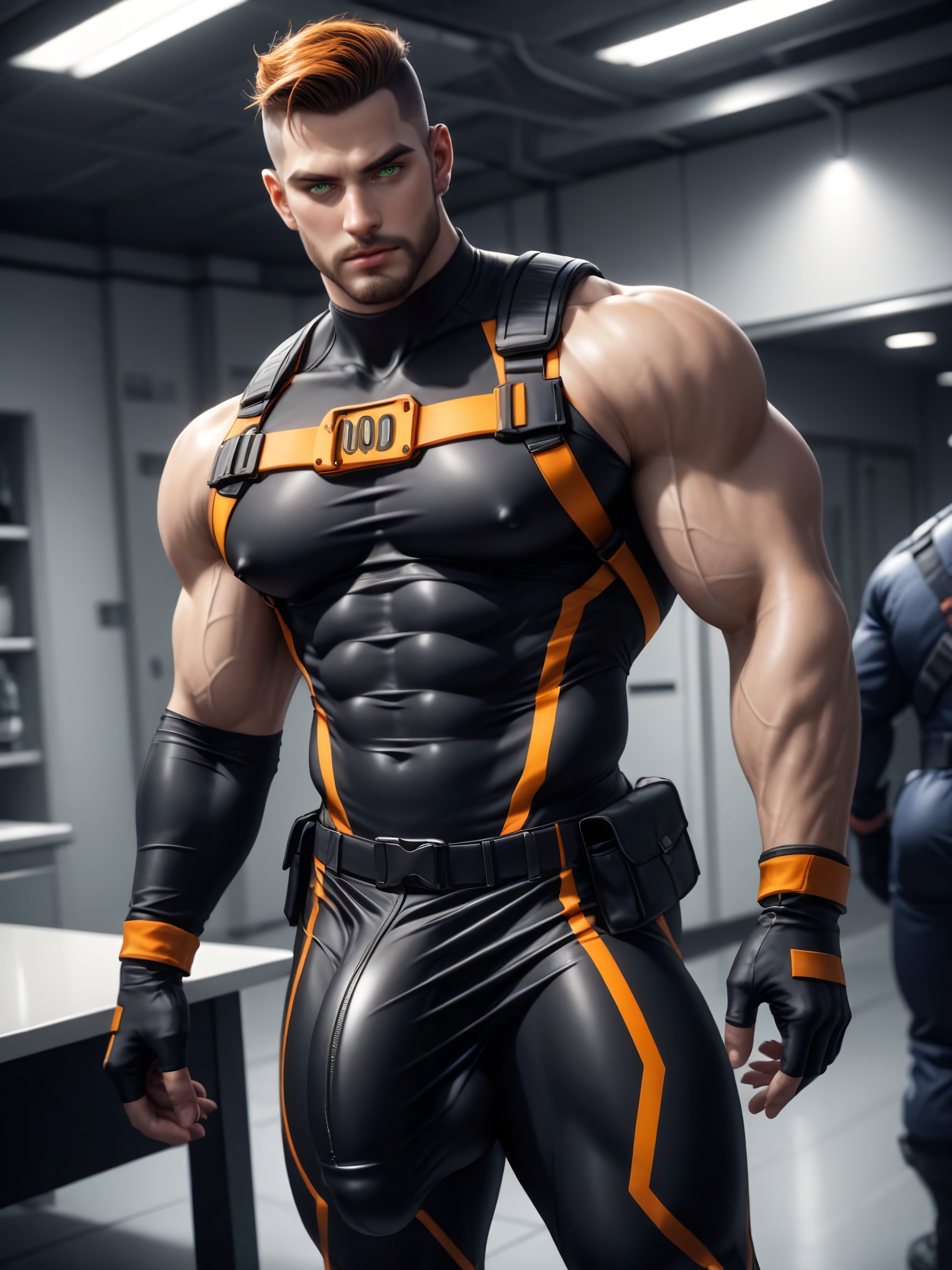 Dark And Dangerous, Very Huge Erect Nipples, Beard Porno IA Gay