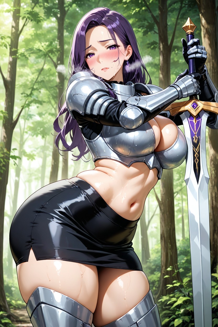 Forest View, Busty, Purple Hair Hentai AI Porn