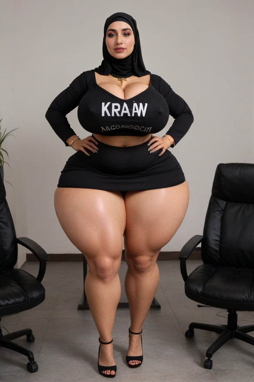 Cross Print Office Shirt, Hdr, Extremely Large Ass AI Porn