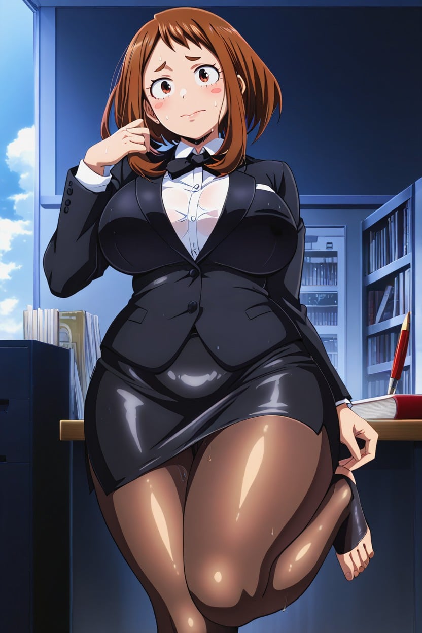 Ochako Uraraka From My Hero Academy, Massive Ass, Pencil Skirt Porno IA