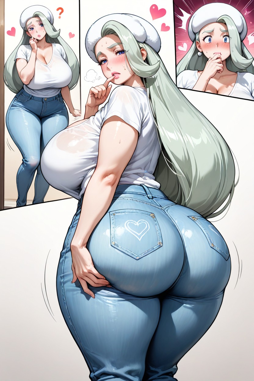 Taller Female, 後視圖, 困惑的表情 AI黃漫