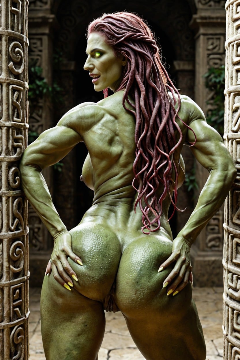 Muscular, Her Hair Is Made Of Sepents, 30+ AI Porn