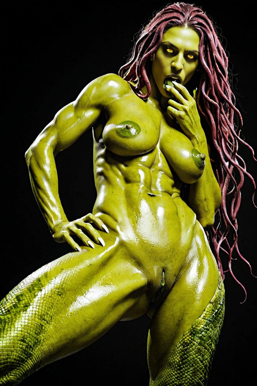Very Long Erect Nipples, Scaley Skin, Scaley Skin On Tits And Nipples AI Porn