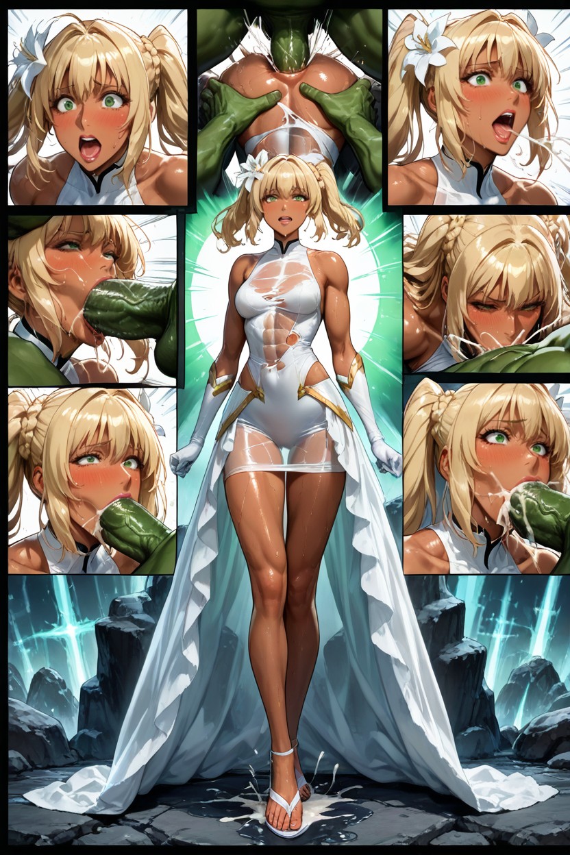 Emerald, Hyper Long Elegant Legs, Cum Milk String Splash Porno IA Hentai