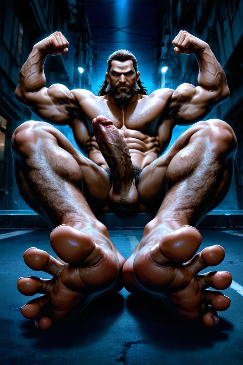 Veiny And Shiny Penis, Latin Male Bodybuilder, Sharp Focus On Feet And Body Porno gay IA