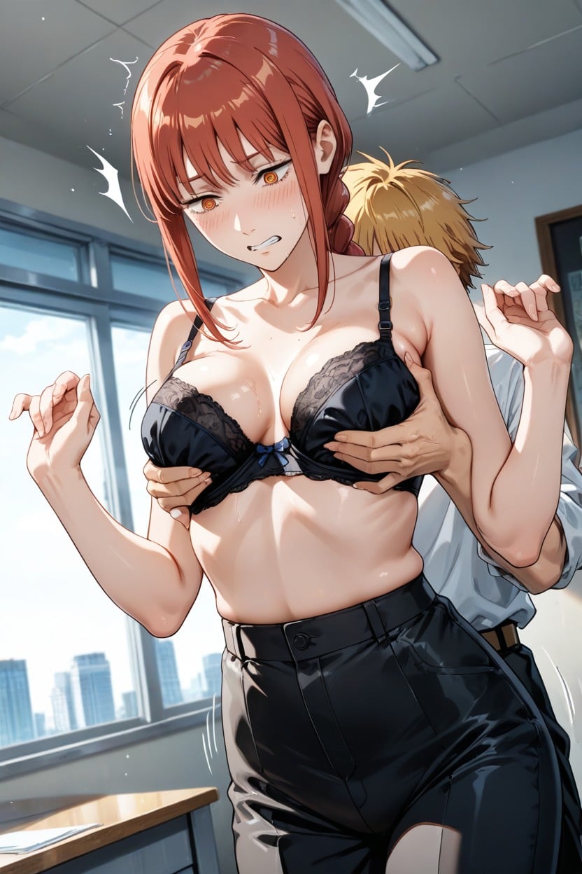 Makima From Chainsaw Man, 18+, In Front Of Desk Close To The Window Porno IA Hentai