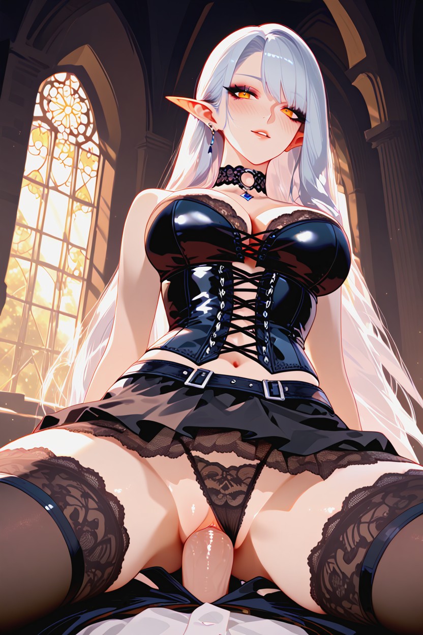 Waist Length Straight Hair, Gargantilla, Noche Hentai IA