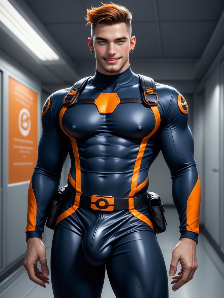 Full Beard, Huge Veiny Bulge, Noite Pornografia gay com IA