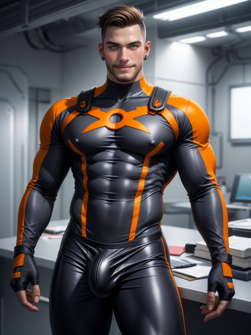 Gay, Very Large Detailed Bulge, Skintight Clothing 게이 AI 포르노