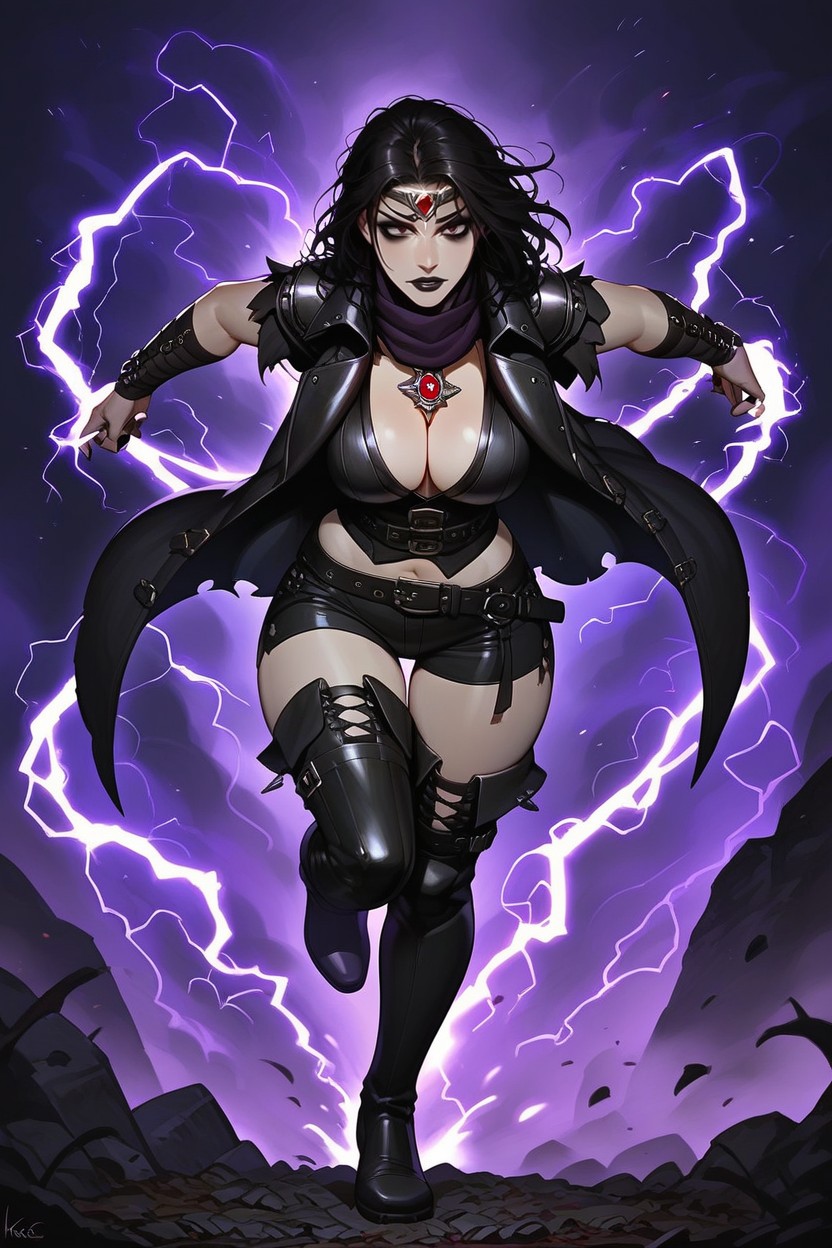 Black Lipstick, Messy Bobcut, 18+ AI Porn