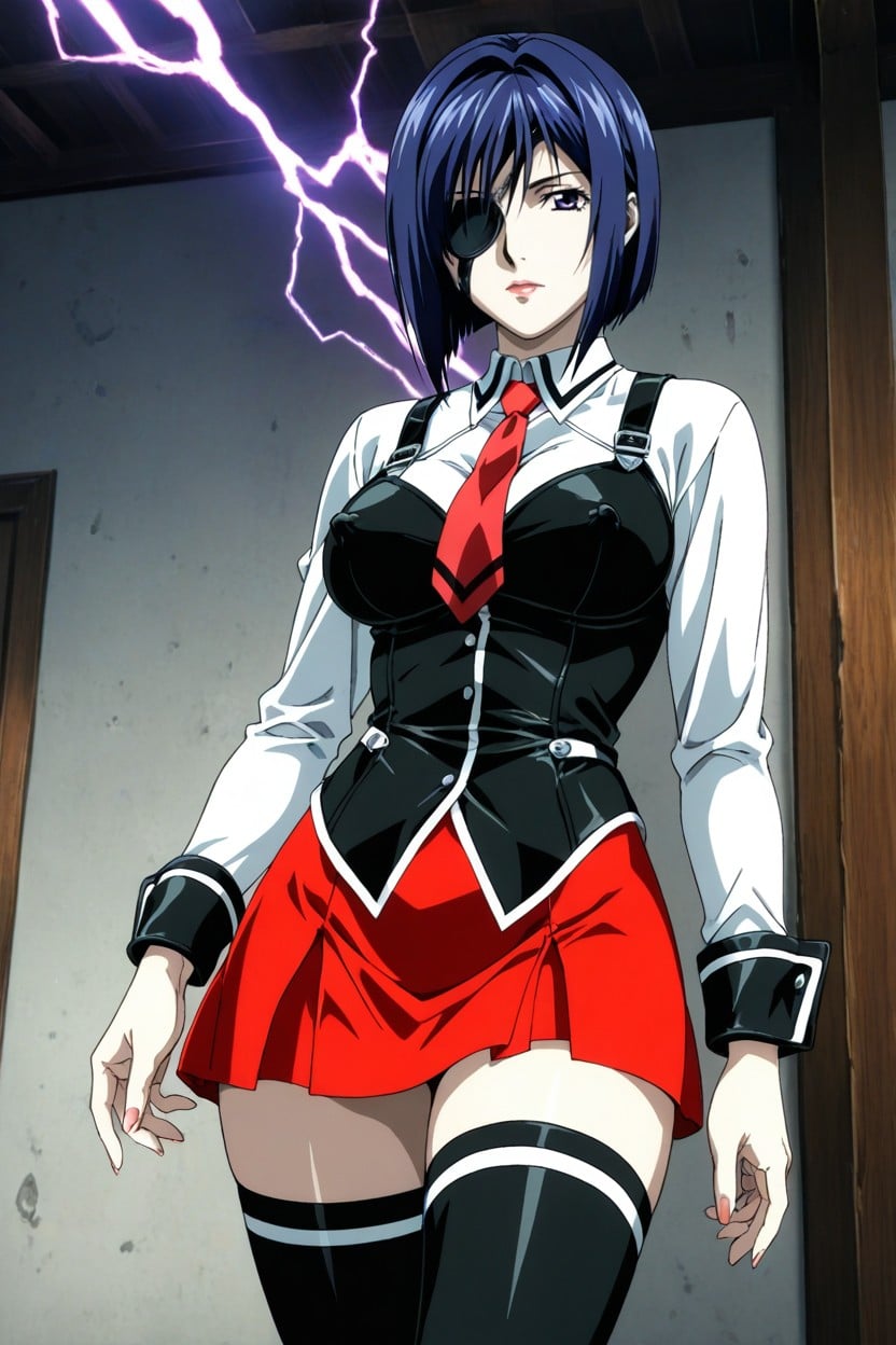 Woman, Electro Mitsudomoe On Her Back, Round Buttocks ヘンタイAIポルノ