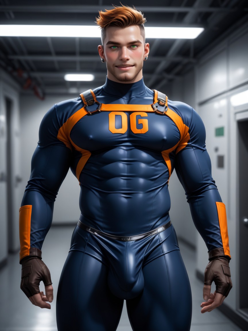 淘氣, Black With Orange Trim Thong, Very Large Detailed Bulge AI同性戀黃片