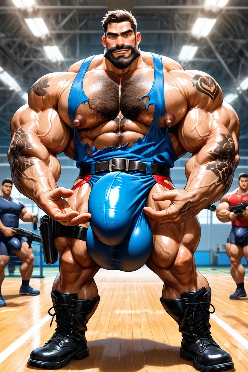 Tattoo Sleeve On Arms, Muscle Neck, Huge Arms AI Gay Porn