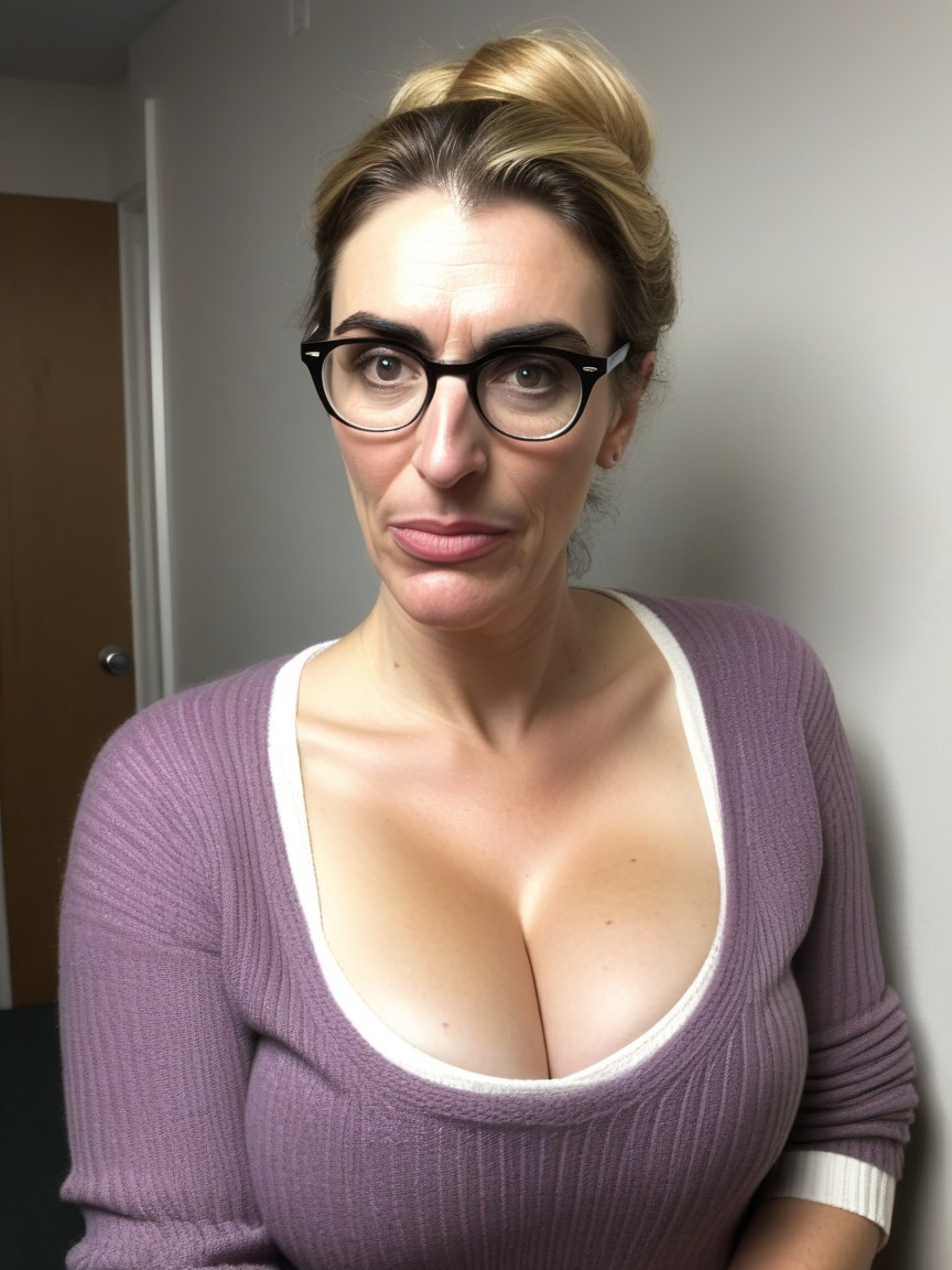 Wide Tooth Gap, Awkward, Shy Half-smile AI Porn