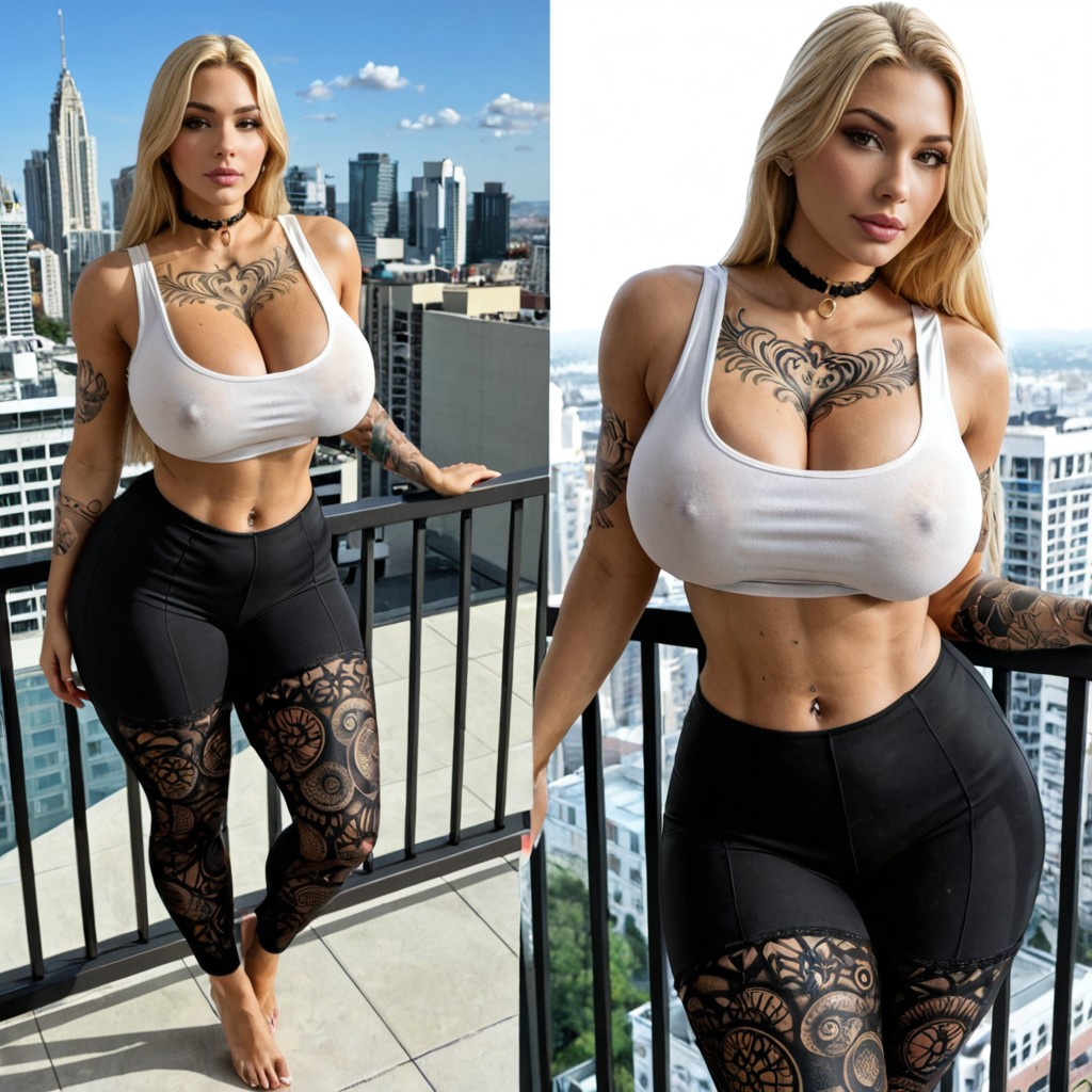 High Angle, Standing, Tight Lace Choker AI Porn
