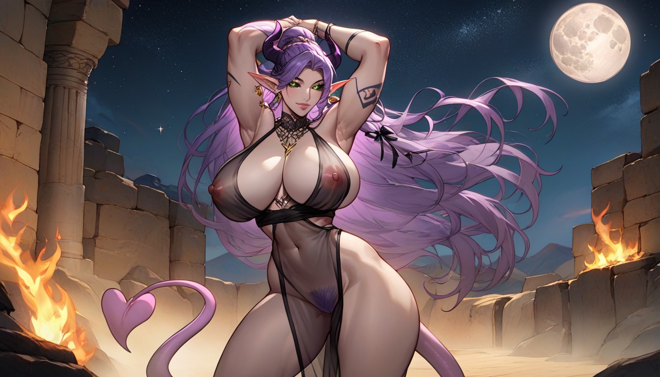 Kit The Succubus, Purple Haired, Dancing AI Porn