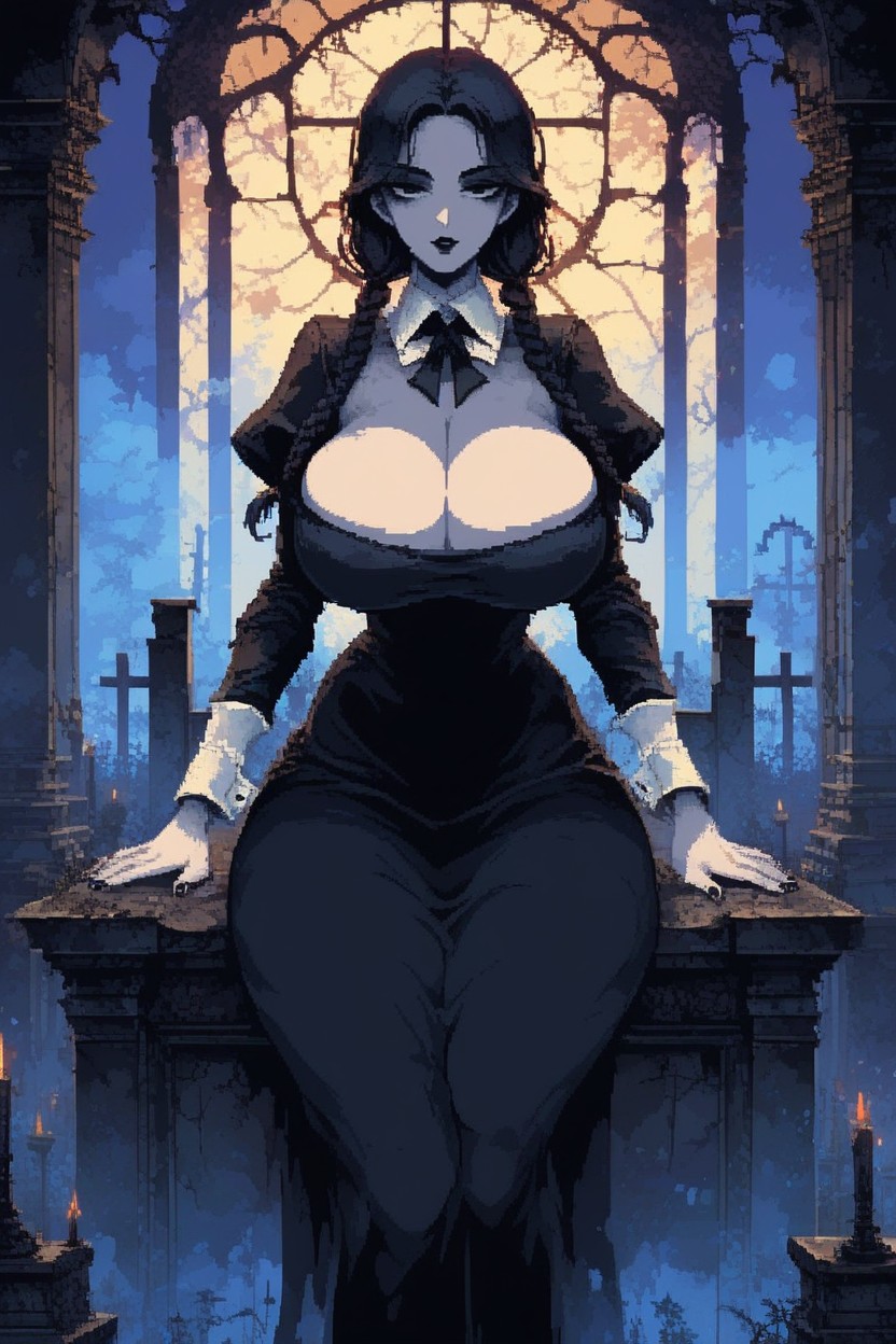 Skindentation, Wednesday Addams, White Cuffs ヘンタイAIポルノ