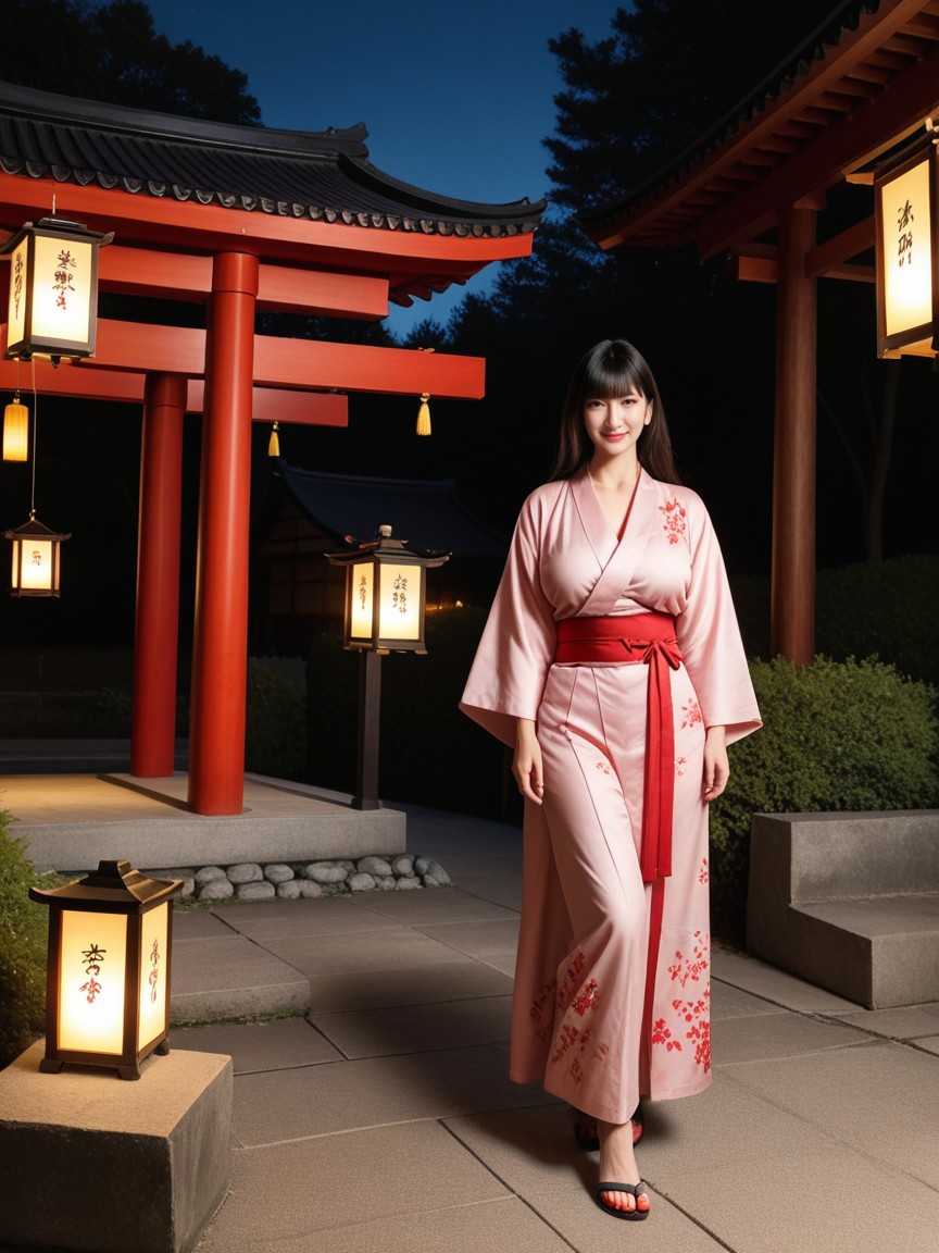 Traditional Japanese Floral Pattern, 正常, Drooping Eyes AI國產黃片