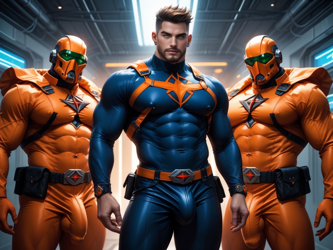 霓虹燈, Black With Orange Trim Chest Harness, Aggressive AI同性戀黃片