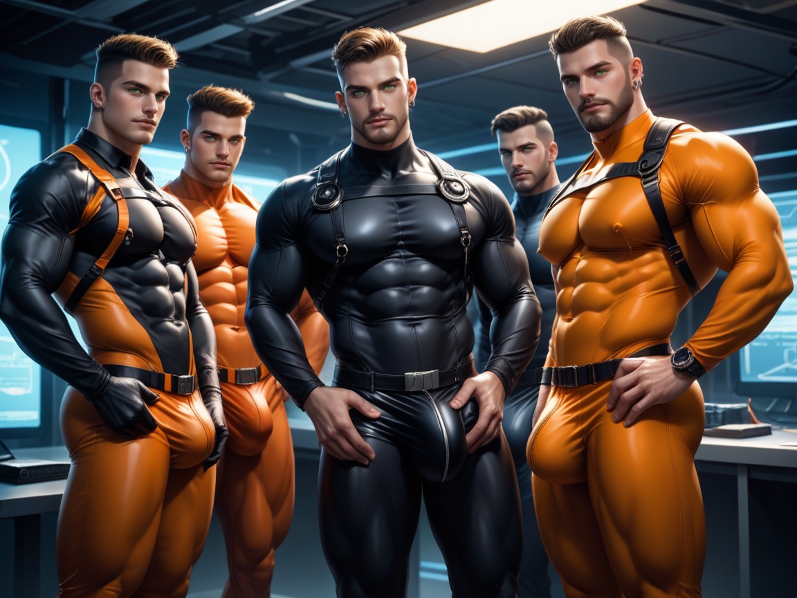 Very Muscular, Holster On Thigh, Massive Erect Engorged Nipples AI同性戀黃片