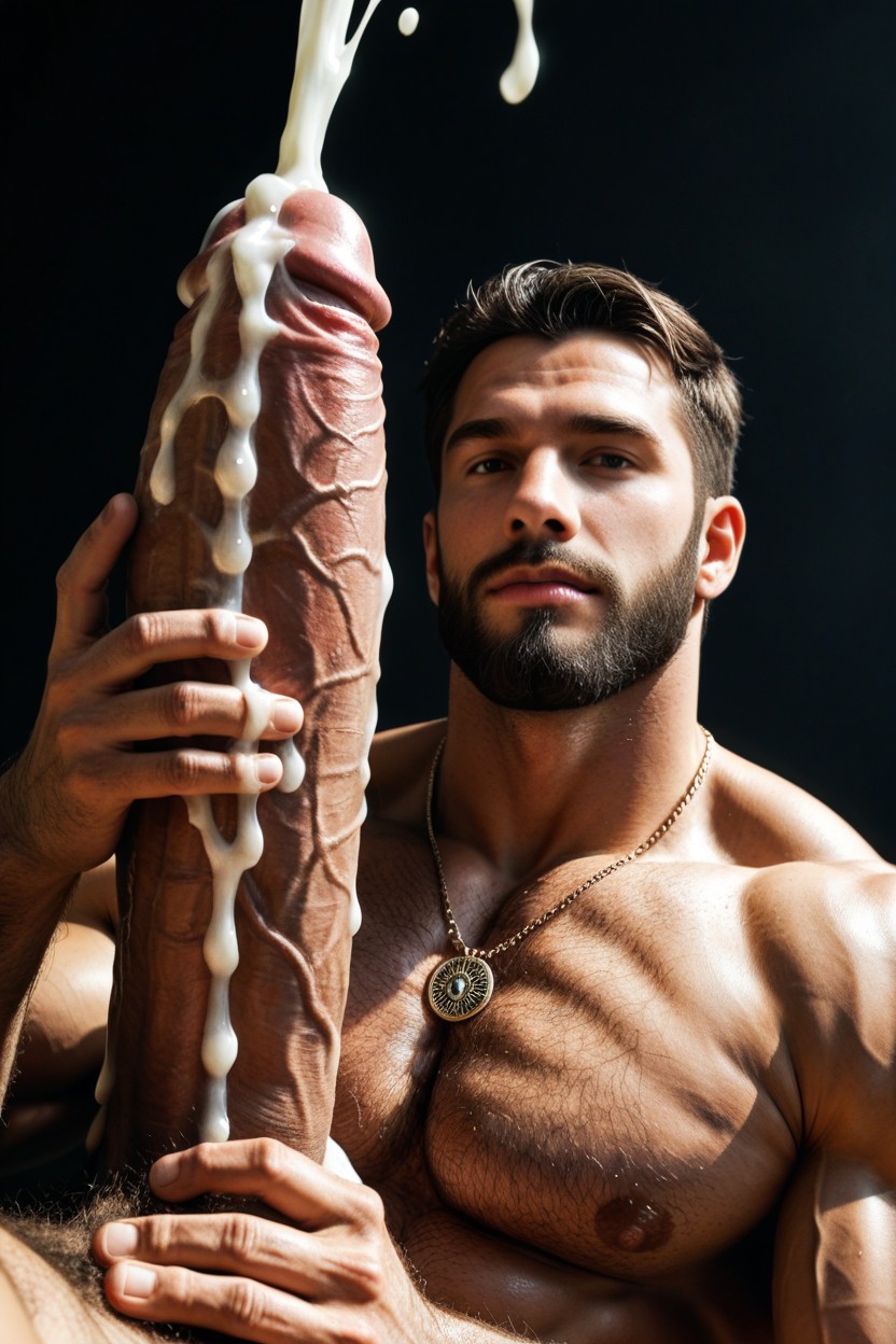 Árabe, Only Close Up Shot Of Cumming Penis, Collar Porno gay IA