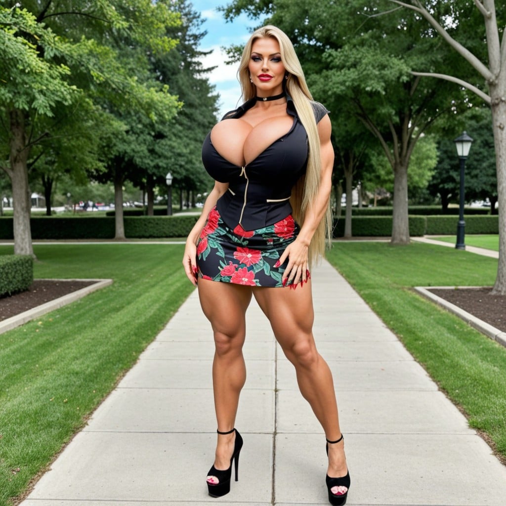 Hyper Giantess Amazon Woman, Mordre Sa Lèvre, Parc Porno IA