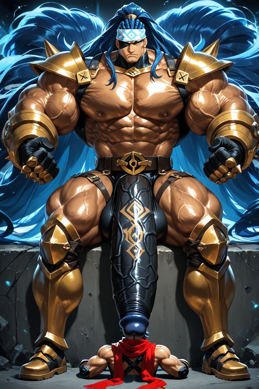 Gigantic Long Penis, Oversized Muscles, And Travel-worn Clothing Deep Blue Hair Porno gay IA