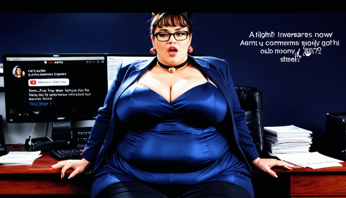 Serious Expression, Papers On The Steel Desk, Fully Clothed Porno IA BBW