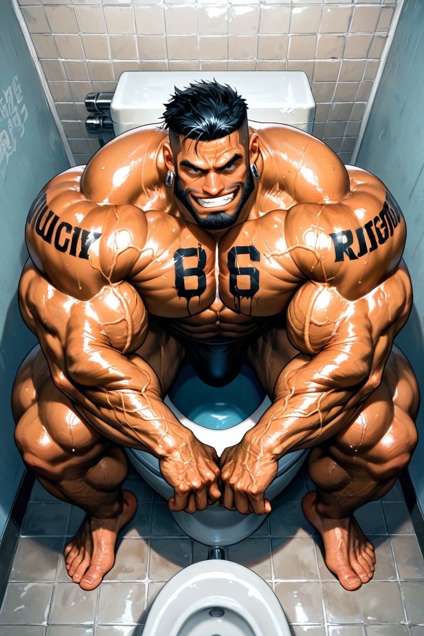 Bodybuilder, Tan Lines, Big Earrings 게이 AI 포르노
