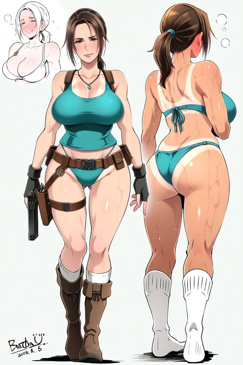 Tank Top, Looking At The Viewer Hyper Detailed 'butcha-u' Style, Full Body AI Porn